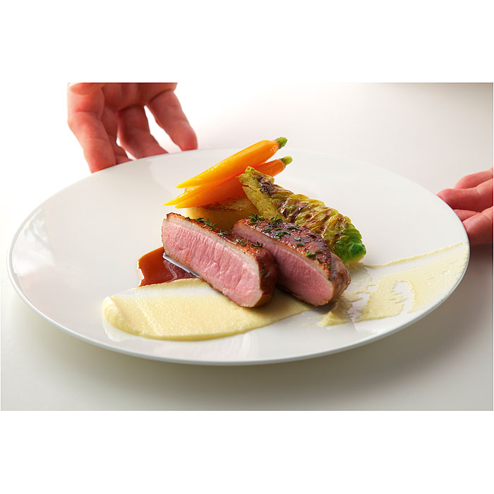 Breast of Duck, Celeriac Puree, Grilled Savoy Cabbage
