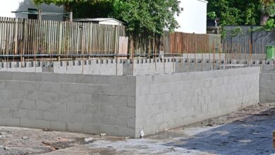 fundație pentru casă realizată din bolțari de beton